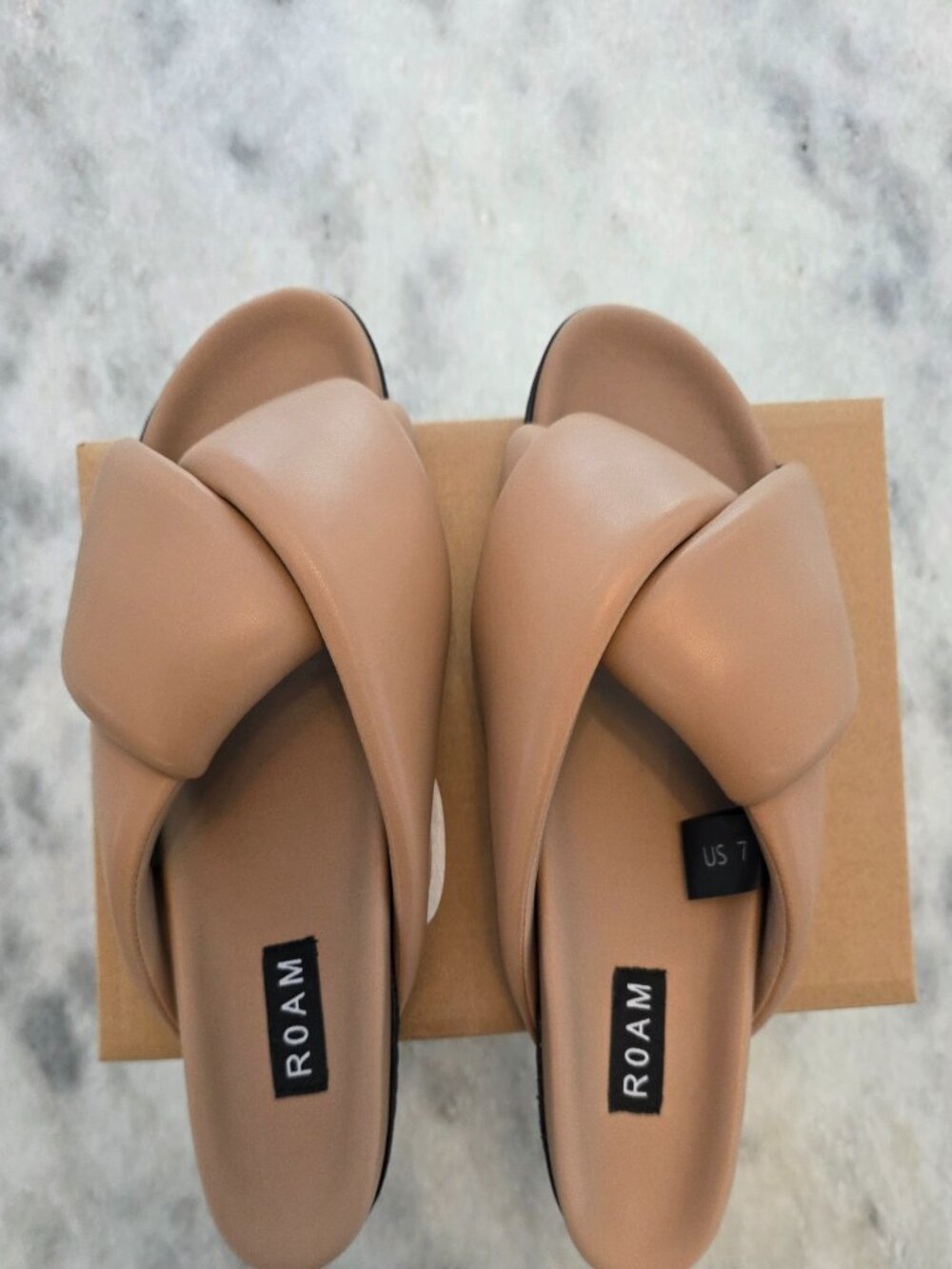 New Roam Puffy Slides in Nude - Picture 4 of 6
